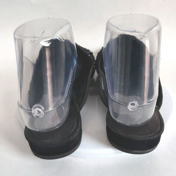 Sole Society Leather Beaded Black Slip-on Flat Pointy Toe Mules Size 8M Art Deco - Picture 6 of 10